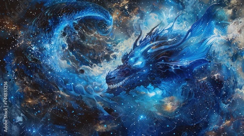 gigantic monster fantasy galaxy art
