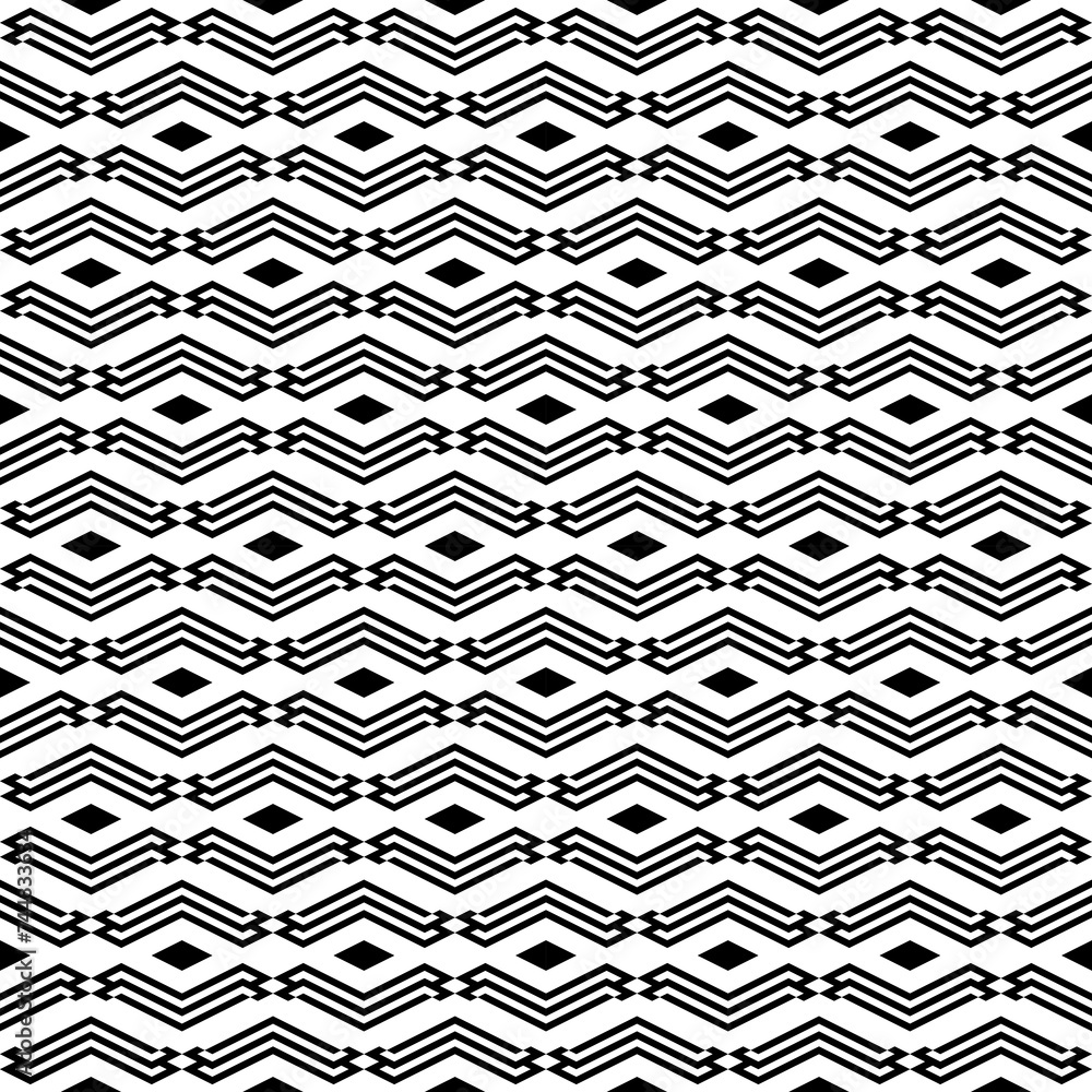 Seamless pattern. Shapes background. Rhombuses, figures ornament. Digital paper, textile print, web design, abstract. Geometric backdrop. Diamonds, shapes wallpaper. Ethnic motif. Vector artwork
