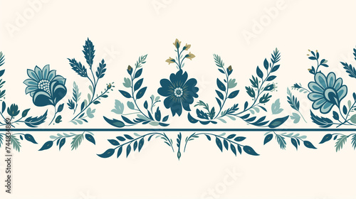 Seamless Spring Pattern with Vintage Minimalism, White Background and Wallpaper Texture. 