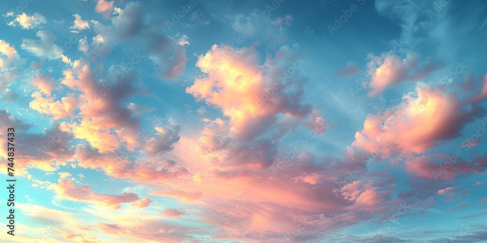 Soft Pink Clouds at Twilight Sky Serenity