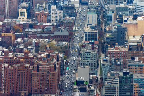 A bustling street in New York City