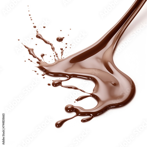Chocolate Splash with Liquid Texture, Dynamic and Rich Culinary Concept