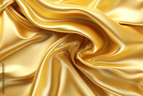 Luxury background with gold drapery fabric 3d illustration