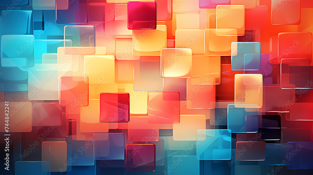 3D rendering, abstract geometric background, simple cube square shape 3D rendering, abstract geometric background, simple cube square shape