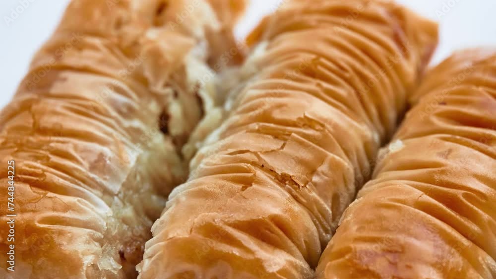 Gyration tasty sweet baklava closeup. Gyration tasty sweet baklava closeup.