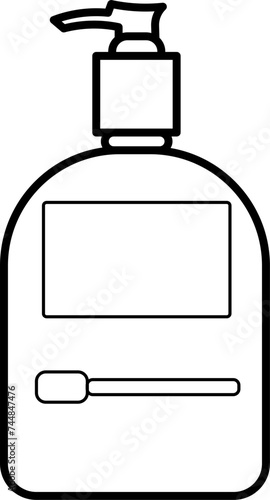 Facial Cleanser Outline Vector Illustration