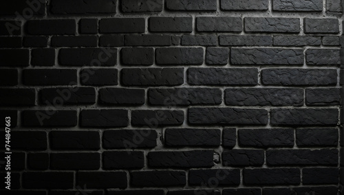 A close-up of a dark brick wall, suitable for use as a background or wallpaper