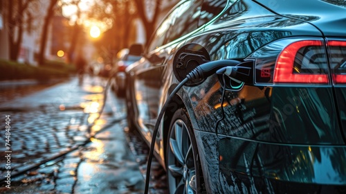 energizing sustainability: the electric green and eco-friendly car revolution, showcasing efficient battery charging and embracing eco-conscious driving for a greener and cleaner automotive future