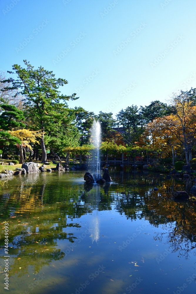 Obraz premium 白山神社の紅葉(新潟県)