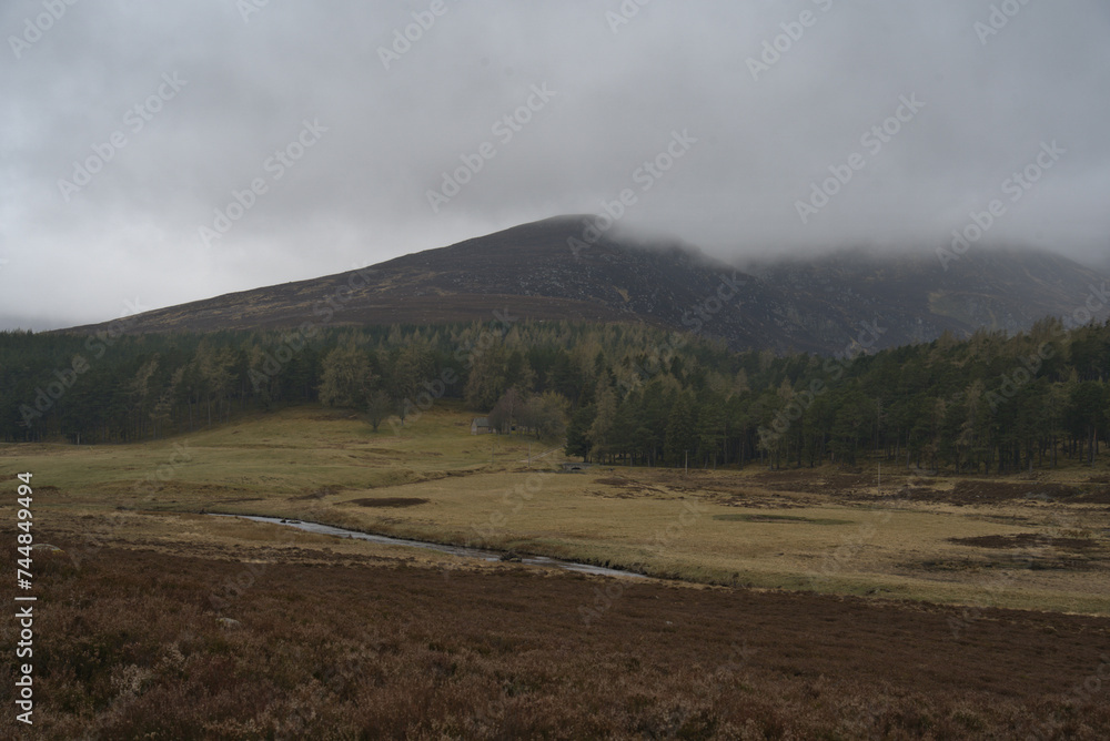 Clouds cover the peaks in the Scotland Highlands