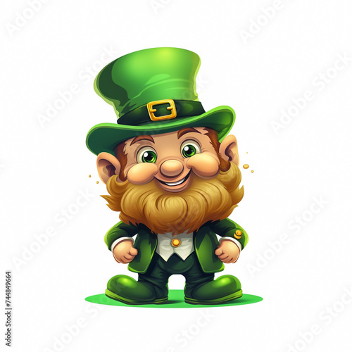 A Leprechaun St Patricks Day cartoon character giving a thumbs up and peeking over a sign.