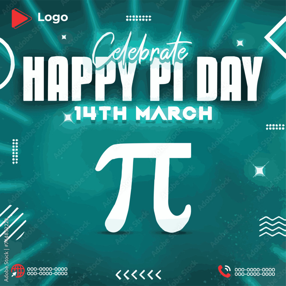 Happy Pi Day 14th march celebration with instagram and facebook post