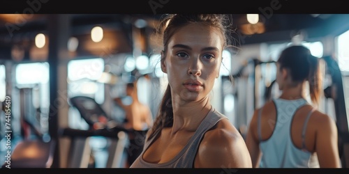 woman in the gym fitness Generative AI