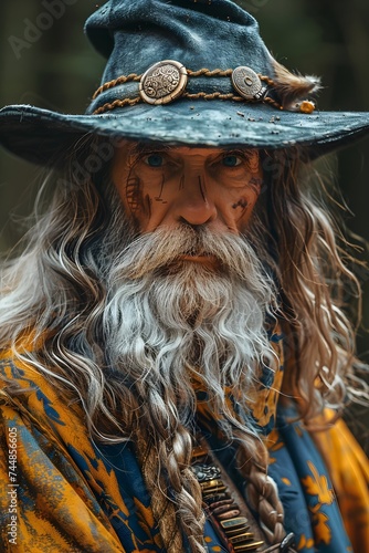 A wandering wizard with a long white beard