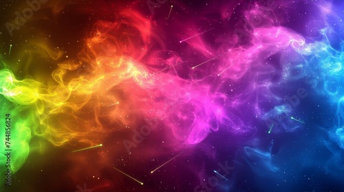 Vibrant Nebula Clouds with Sparkling Stars