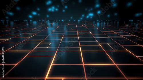 Cyberspace grid background, blockchain and abstract technology background