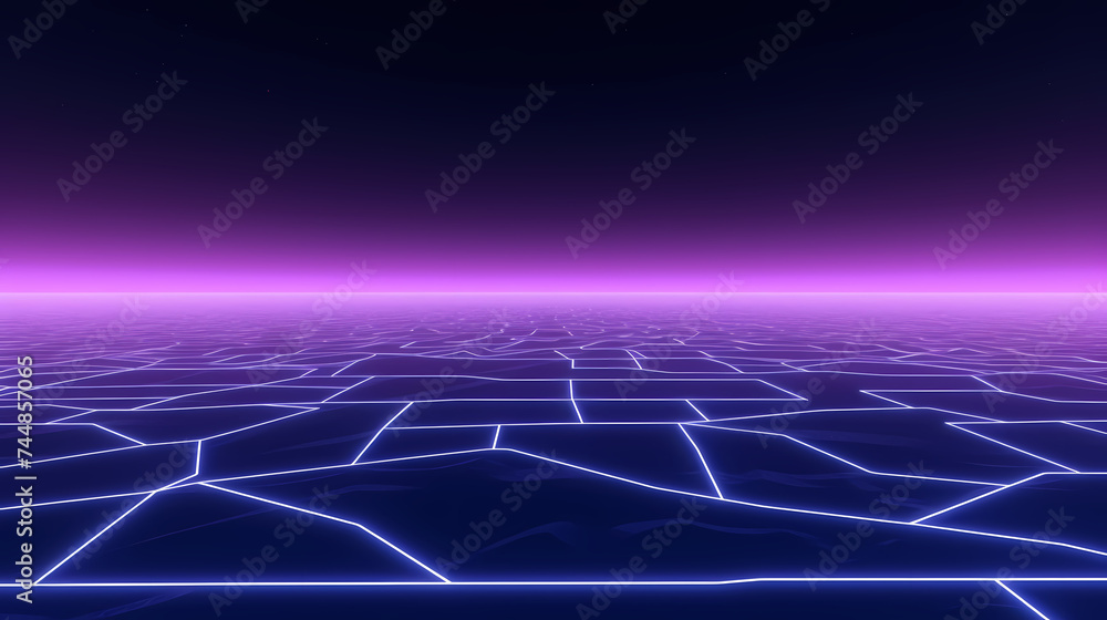 Obraz premium Cyberspace grid background, blockchain and abstract technology background