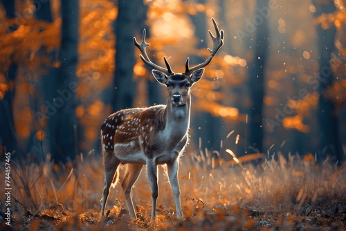 deer passing through the forest