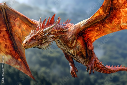 red dragon flying