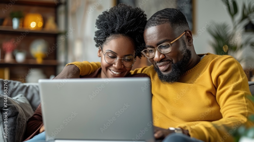 happy senior couple doing online shopping on the internet laptop at home. happy senior couple doing online shopping on the internet laptop at home.