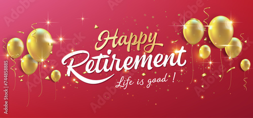 Happy Retirement lettering card, banner design
