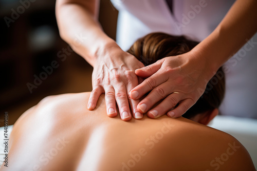 Soothing back massage providing relaxation and stress relief.