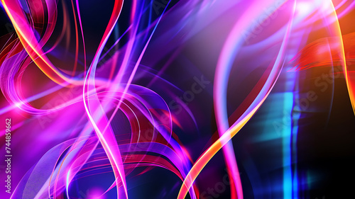 3D Futuristic abstract abstract futuristic background. Neon lines  glow . Motion graphic for abstract data center  server  internet  speed.