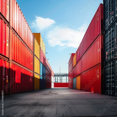 a group of shipping containers