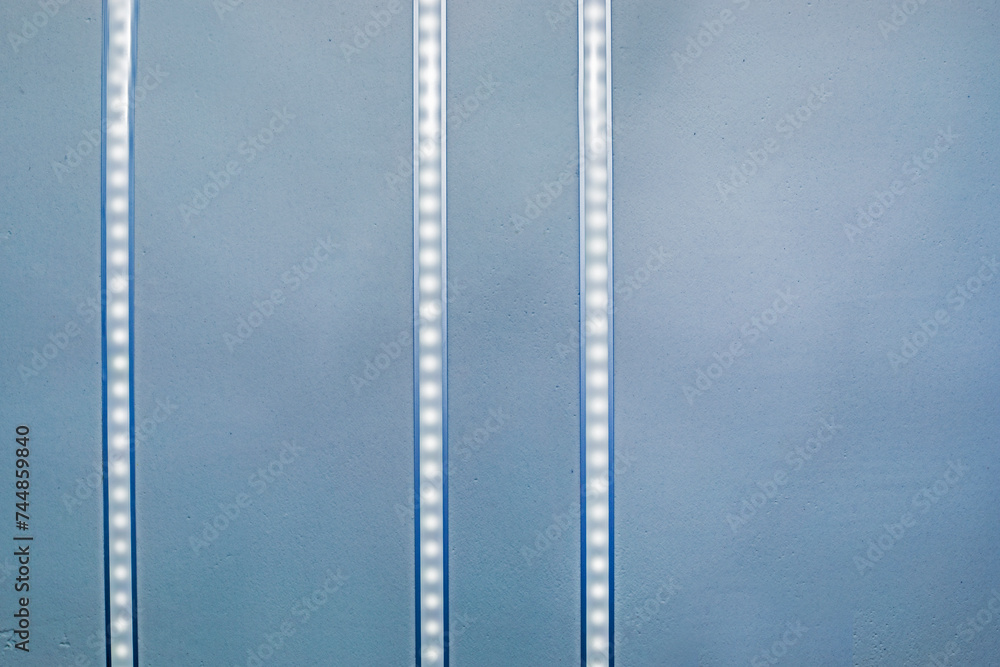 abstract wall background with LED strips. modern interior