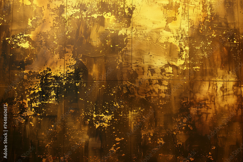 Golden Abstract Texture: A Mysterious and Artistic Metallic Surface