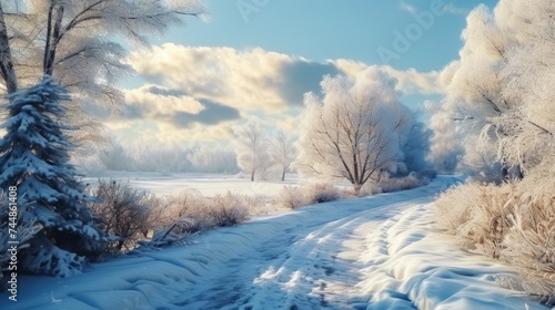 Majestic winter nature daylight landscape © viktorbond