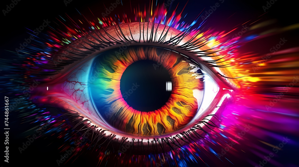 Close-up of eyeball on dark background Close-up of eyeball on dark background