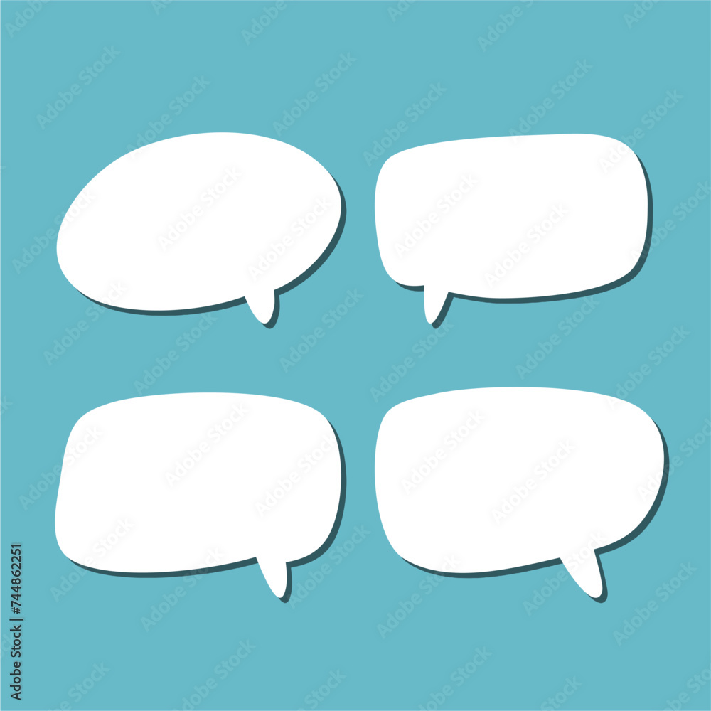 Set of white speech bubble with shadow isolated backgroud. space for text. abstract blank area for rill text of font. Set of white speech bubble with shadow isolated backgroud. space for text. abstract blank area for rill text of font.