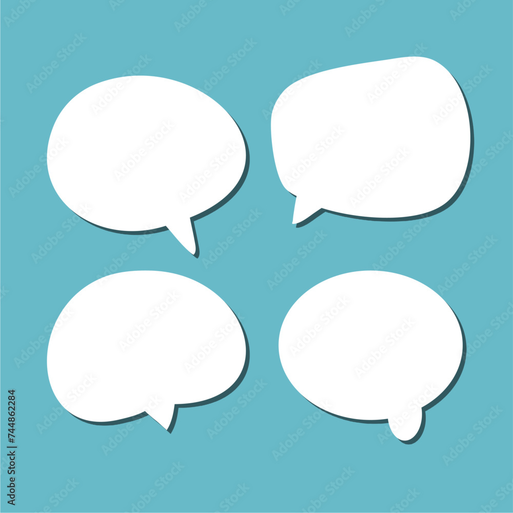 Set of white speech bubble with shadow isolated backgroud. space for text. abstract blank area for rill text of font. Set of white speech bubble with shadow isolated backgroud. space for text. abstract blank area for rill text of font.