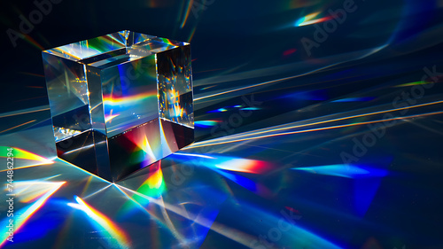 3d rendered abstract solid glass cube