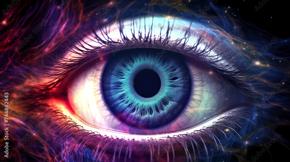 Close-up of eyeball on dark background Close-up of eyeball on dark background
