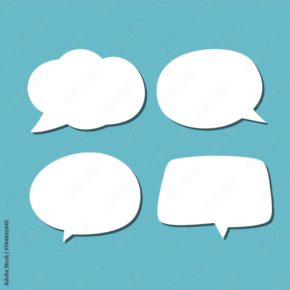 Set of white speech bubble with shadow isolated backgroud. space for text. abstract blank area for rill text of font. Set of white speech bubble with shadow isolated backgroud. space for text. abstract blank area for rill text of font.