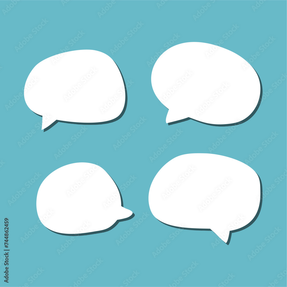 Set of white speech bubble with shadow isolated backgroud. space for text. abstract blank area for rill text of font. Set of white speech bubble with shadow isolated backgroud. space for text. abstract blank area for rill text of font.
