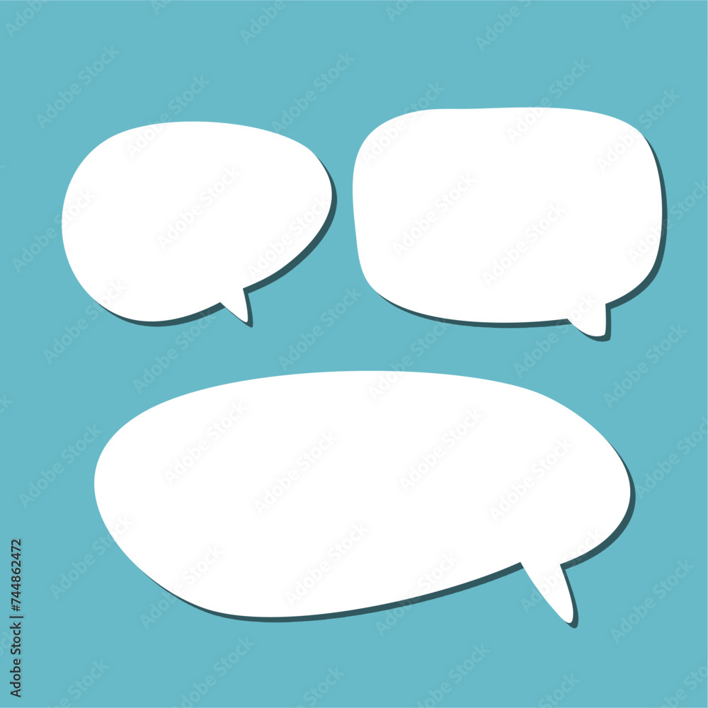 Set of white speech bubble with shadow isolated backgroud. space for text. abstract blank area for rill text of font. Set of white speech bubble with shadow isolated backgroud. space for text. abstract blank area for rill text of font.