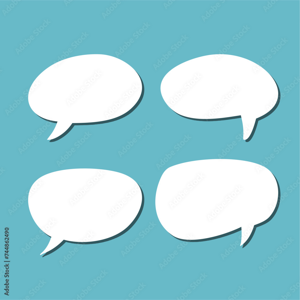 Set of white speech bubble with shadow isolated backgroud. space for text. abstract blank area for rill text of font. Set of white speech bubble with shadow isolated backgroud. space for text. abstract blank area for rill text of font.