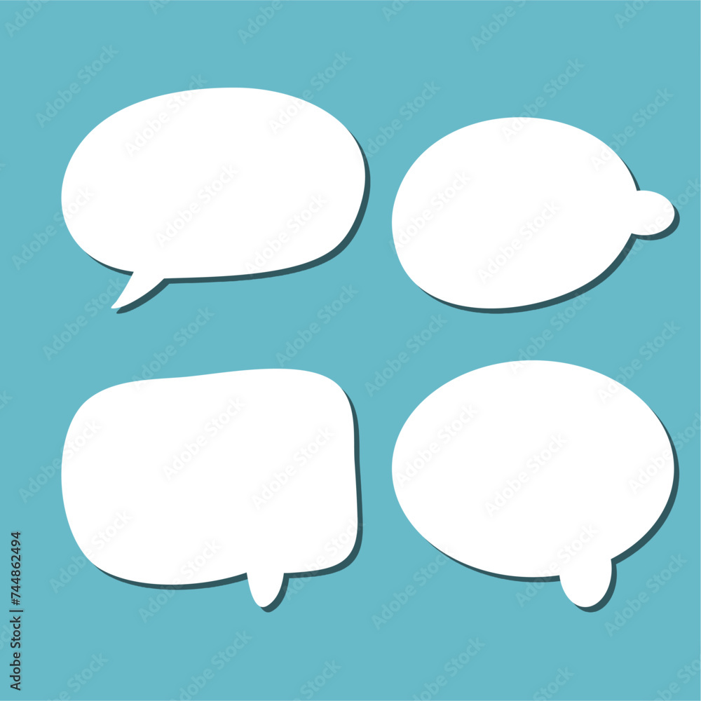 Set of white speech bubble with shadow isolated backgroud. space for text. abstract blank area for rill text of font. Set of white speech bubble with shadow isolated backgroud. space for text. abstract blank area for rill text of font.