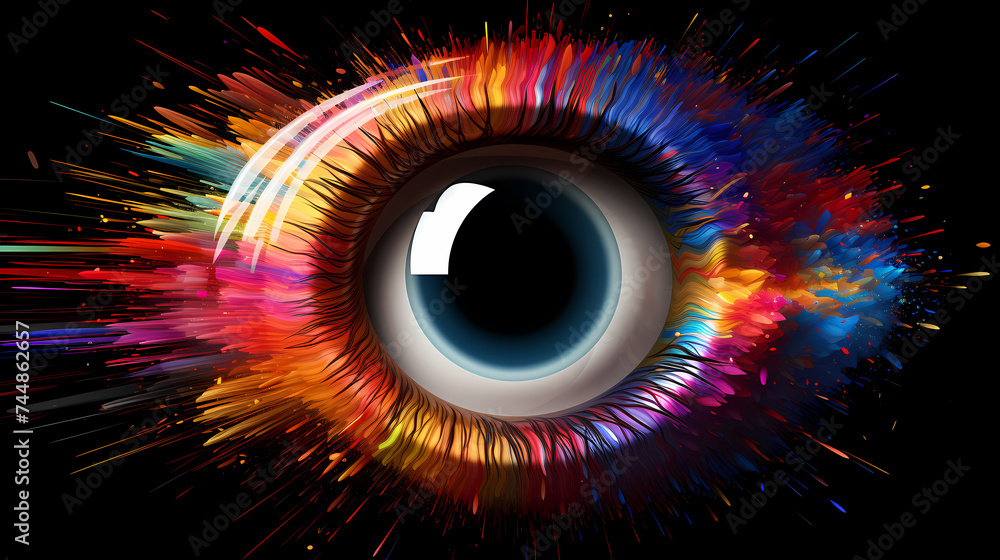 Close-up of eyeball on dark background Close-up of eyeball on dark background