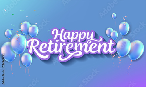 Happy Retirement lettering card, banner design