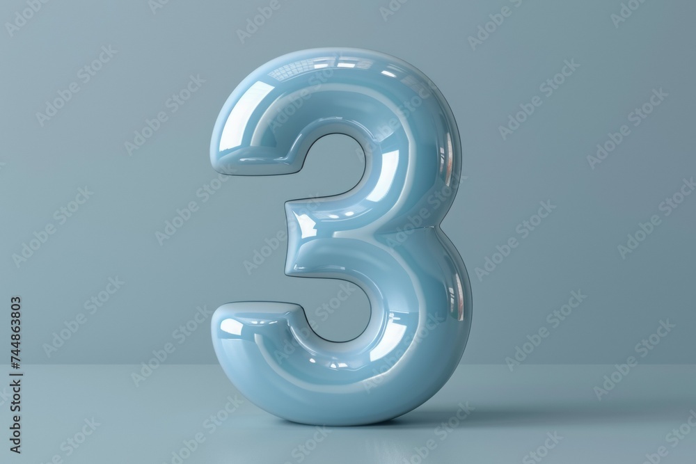 Numeral 3 three, date or birthday concept. Background with selective focus and copy space Numeral 3 three, date or birthday concept. Background with selective focus and copy space