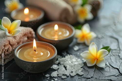 Massage concept in a spa salon. Background with selective focus and copy space