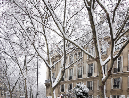Canvas Print Paris sous la neige