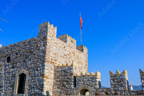 The ancient city fortress of the city of Marmaris. Background with selective focus and copy space