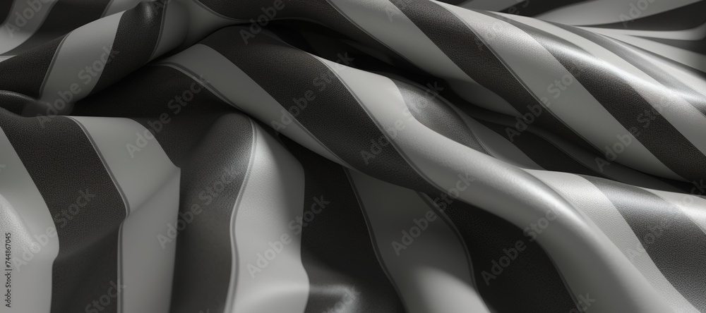 Obraz premium grayscale fabric waves, cloth 2