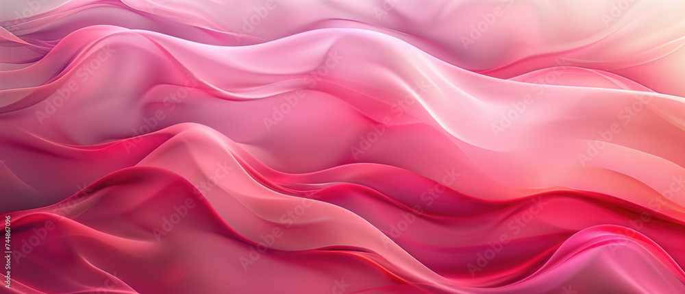 Vibrant red and pink gradient waves resembling flowing silk. Vibrant red and pink gradient waves resembling flowing silk.