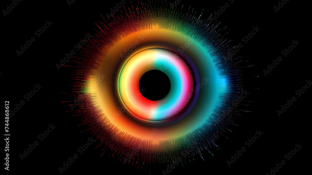 Extreme close-up of digital eye concept with abstract retina and pupil Extreme close-up of digital eye concept with abstract retina and pupil